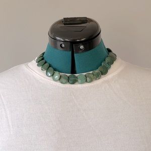 Jade stone statement necklace 20” end to end